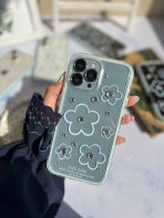 قاب گوشی گل آبی نگین دار