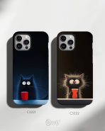 کاور گوشی طرح گربه های سیاه C3221