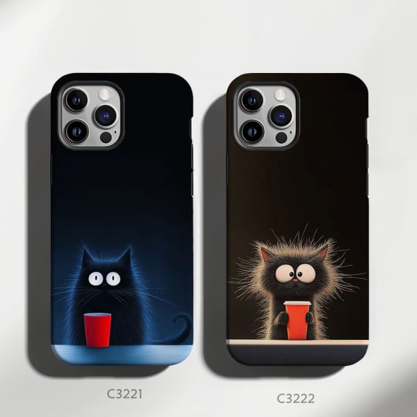 کاور گوشی طرح گربه های سیاه C3221