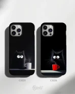 کاور گوشی طرح گربه های سیاه C3221