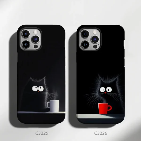 کاور گوشی طرح گربه های سیاه C3221